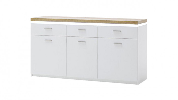 Комод Лия 33 Белый 101/ Дуб золотой крафт 003 156*44*82 см, белый 101/дуб золотой крафт 003   Фиеста