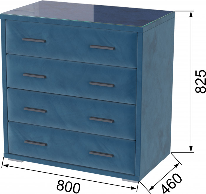 Интерьерный комод со стеклом атлантида