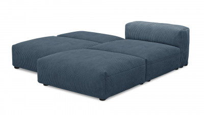 Угловой диван Фиджи большой и глубокий (Еврокнижка) Cilium Indigo 210*242*62 см, Синий Вельвет Еврокнижка Фиеста