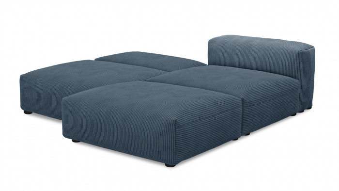 Угловой диван Фиджи большой и глубокий (Еврокнижка) Cilium Indigo 210*242*62 см, Синий Вельвет Еврокнижка Фиеста