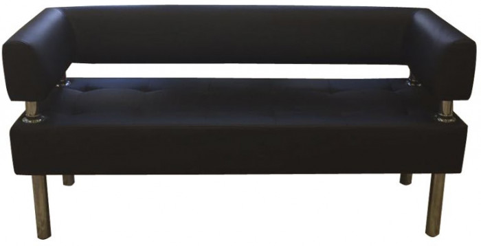 Диван Бизнес 160, экокожа, черный