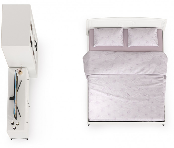 Валенсия Спальня № 17, ЛДСП белый шагрень/МДФ белый шагрень