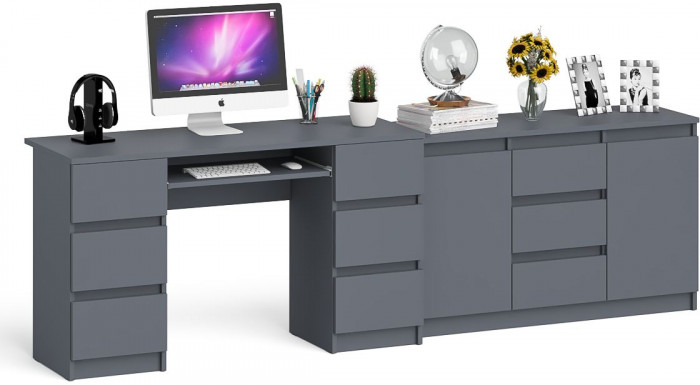Мори компьютерный стол МС-2 + Комод МК1200.3, графит