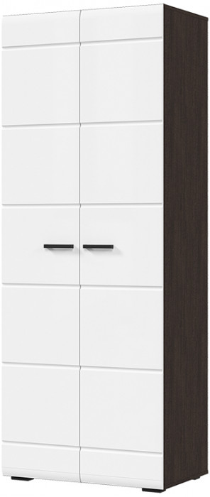 ЛИБЕРТИ ШК 02 Шкаф 2-х створчатый (800х2100х500) Фасад МДФ БЕЛЫЙ ГЛЯНЕЦ/Корпус ВЕНГЕ