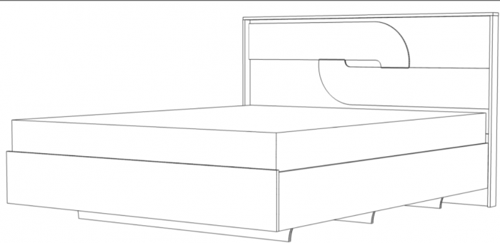 Кровать 180х200 "Монтиз" с щитовым основанием - Дуб мадура/Эвкалипт