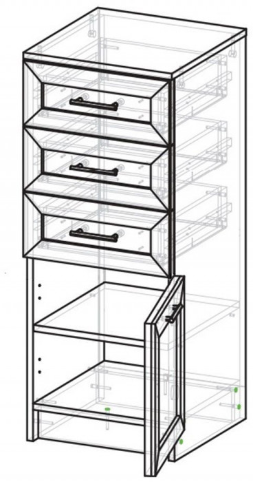 Бэль Комод узкий Слоновая кость