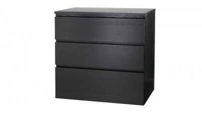 Комод MALM IKEA Черный 0190 PR (3 ящика) 80*48*78 см, Черный   Фиеста