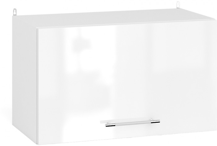 Кухня Мебель--24 ШВГ600 Шкаф горизонтальный 60 см., цвет корпус белый/фасад МДФ белый глянец, ШхГхВ 60х32х36 см.