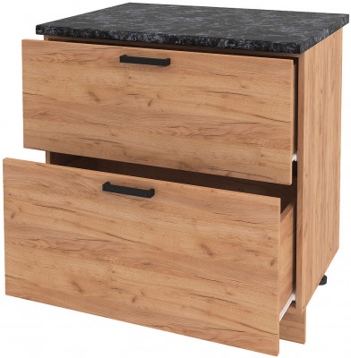 ШН2Я 800 корпус шкаф нижн. с 2 ящ (800*840*474) б/ст дуб крафт золото