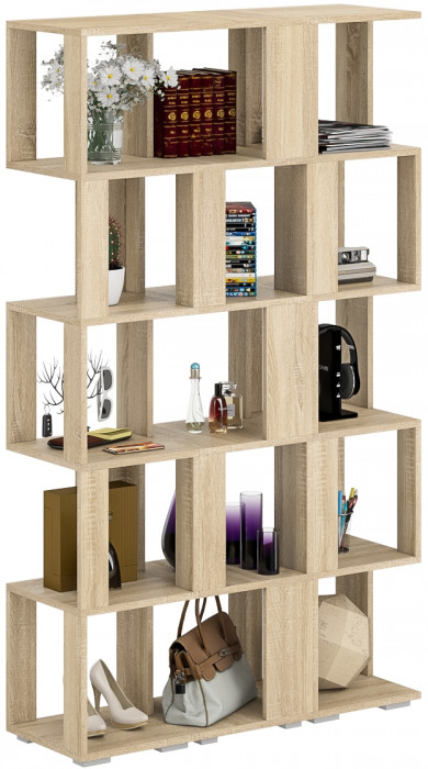 Стеллаж СВК 3 шт., цвет дуб сонома, ШхГхВ 105х35х179 см.