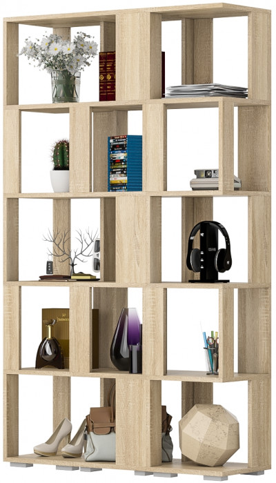 Стеллаж СВК 3 шт., цвет дуб сонома, ШхГхВ 105х35х179 см.