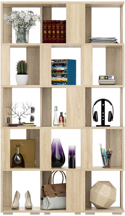 Стеллаж СВК 3 шт., цвет дуб сонома, ШхГхВ 105х35х179 см.