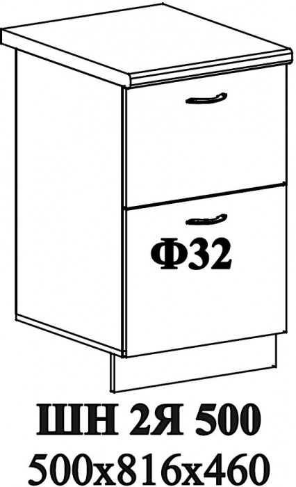 Ф-32 Модена (ШН2Я 500) МДФ дуб белый