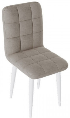 Франк ДП 2-17 Стул (конус) (Белый матовый/Микровелюр Бежевый)