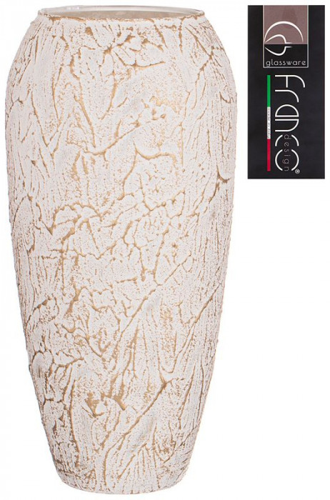 Ваза Fidelis "TAILOR" Gold White (14*14*26) Белый/Золотой, 316-1709