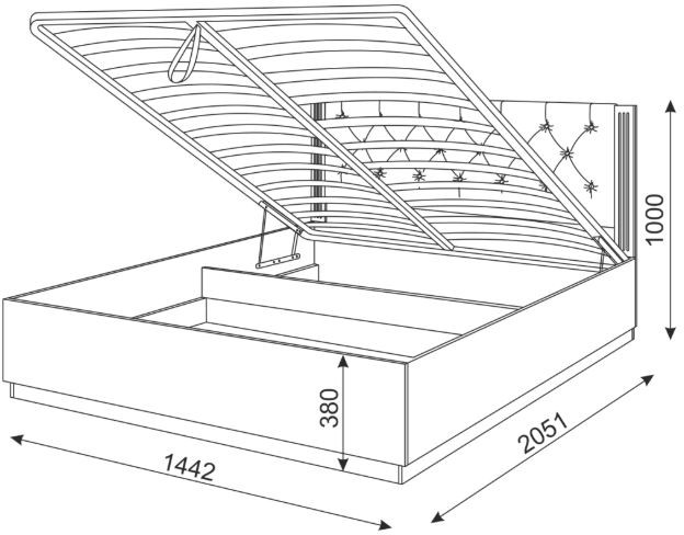 Спальня "Тиффани" кровать с подъемным механизмом №1 на 1, 4 м