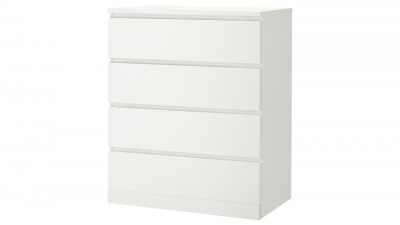 Комод MALM IKEA Белый снег 8685 BS (4 ящика) 80*48*101,6 см, Белый   Фиеста