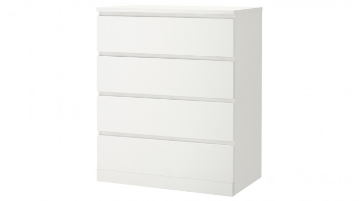 Комод MALM IKEA Белый снег 8685 BS (4 ящика) 80*48*101,6 см, Белый   Фиеста