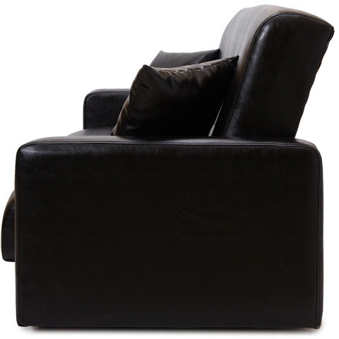 Диван-кровать Аккорд 140х190, книжка, пружинный блок, экокожа, цвет черный