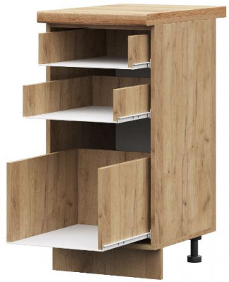 ШН3Я 400 корпус шкаф нижн. с 3 ящ (400*840*474) б/ст дуб крафт золото