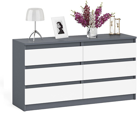 Мори Комод МК1380.6, графит/белый