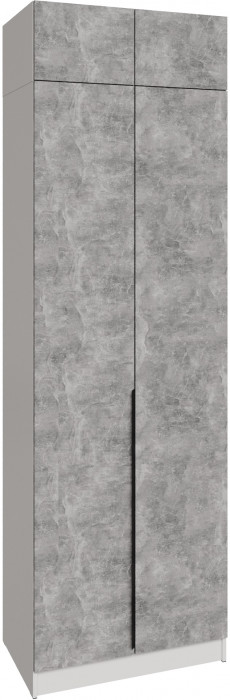 Шкаф 0,8 с антресолью Мадрид, Белый/Ателье светлое