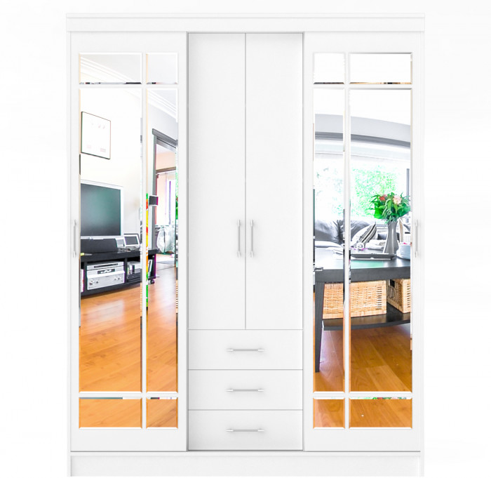 Шкаф-купе СВК-1700, цвет белый, ШхГхВ 170х61х220 см.