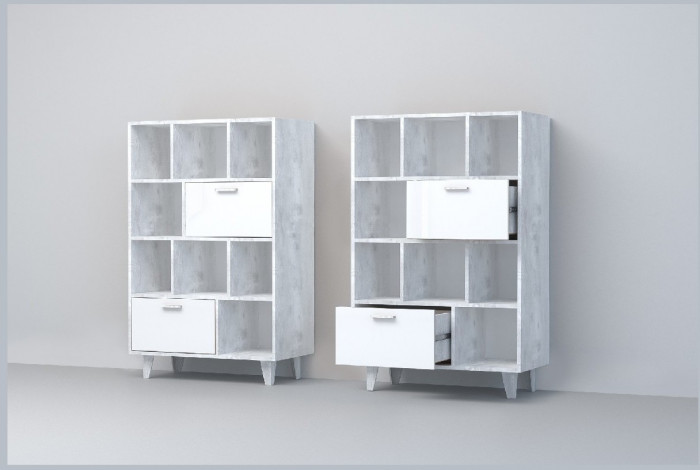 Эго Комод К-1 НГ (Глянец Белый/Дуб Крафт Золотой)