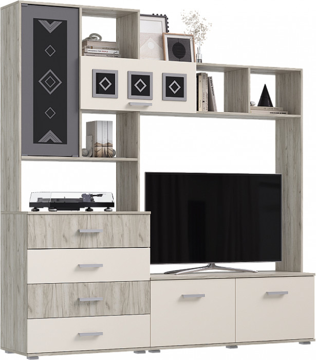 Гостиная Белла, Крафт серый/Кашемир