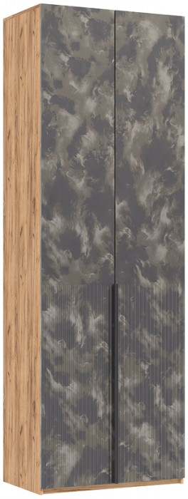 Тумба с зеркалом и шкафом 2-х ств Марвэл, Крафт золотой/Мальта грей