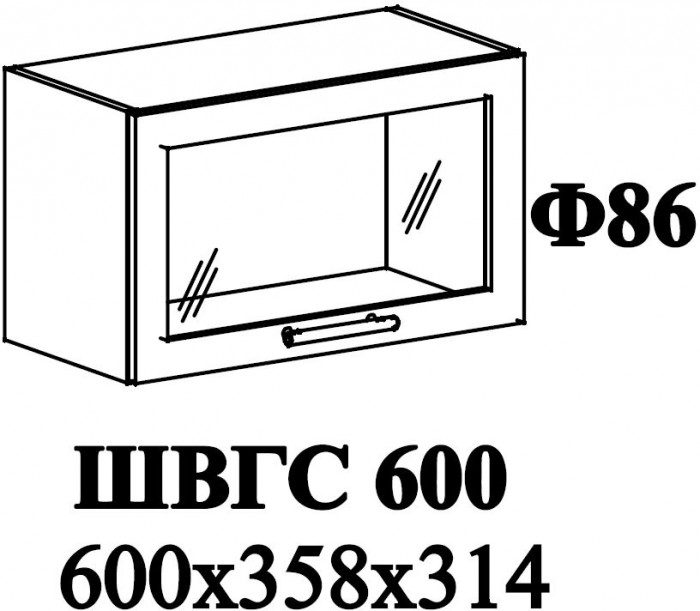 Ф-86 Альфа (ШВГС 600) МДФ холст белый