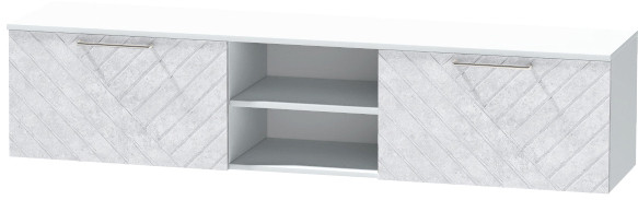 Тумба для ТВ-техники подвесная "Иннэс-7", Белый/Бетон снежный