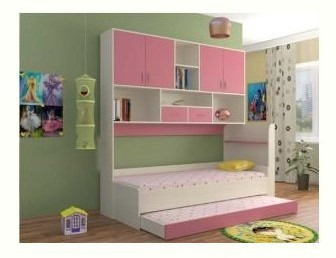 Дельта-21.03 Детская кровать с антресолью, Розовый