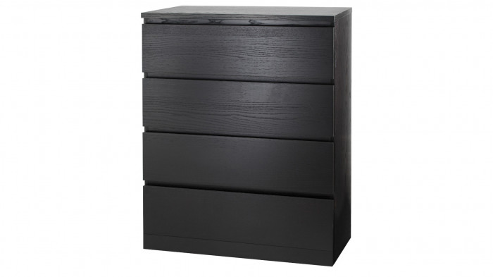 Комод MALM IKEA Черный 0190 PR (4 ящика) 80*48*101,6 см, Черный   Фиеста
