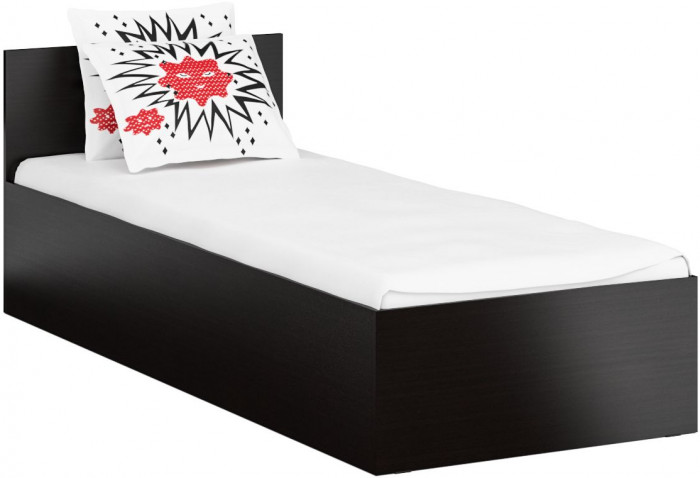 Спальня Стандарт 2-0800, цвет венге, ШхГхВ 83,5х203,5х70 + 171,2х81,2х200 см., сп.м. 800х2000 мм., без матраса, основание есть