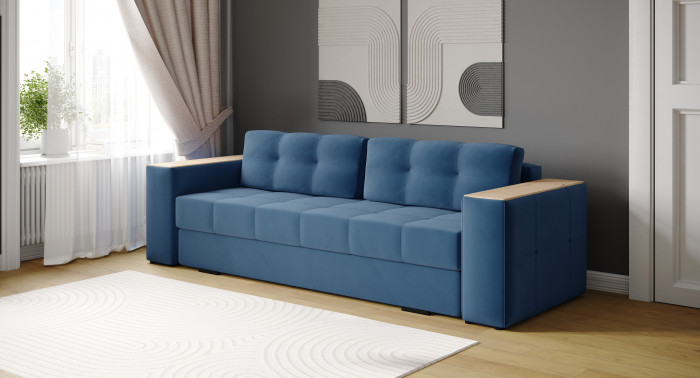 Диван раскладной Нави, атлантида/мдф дуб канадский