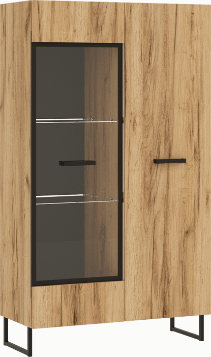 Нэнси LOFT Шкаф-стекло (ЛДСП) (Дуб Крафт белый)