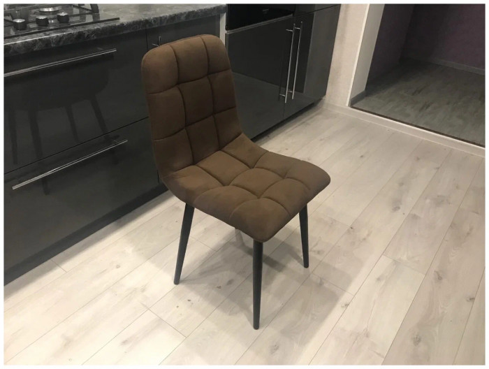 Стул Х / черный /велюр шоколад
