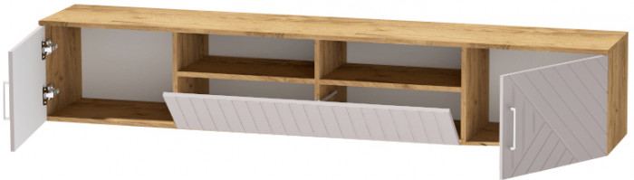 Тумба-3 под ТВ подвесная "Иннэс-7", Крафт золотой/Грэй софт