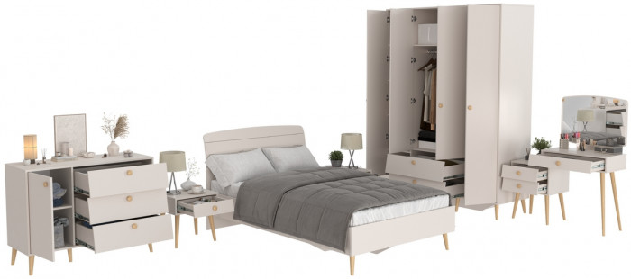 Афина Спальня 02-1200, цвет кашемир серый, сп.м. 1200х2000 мм., б/м, основание есть - фанера