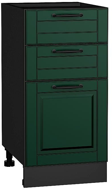 Кухонный гарнитур Дублин-04, МДФ, 130 см, Графит/Особый зеленый (Антарес)