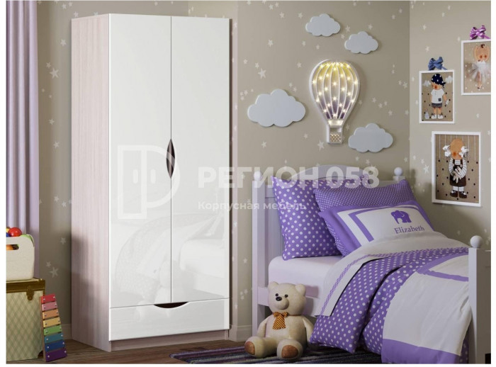 Детский шкаф Бемби-3 МДФ, ясень светлый / ваниль, склад