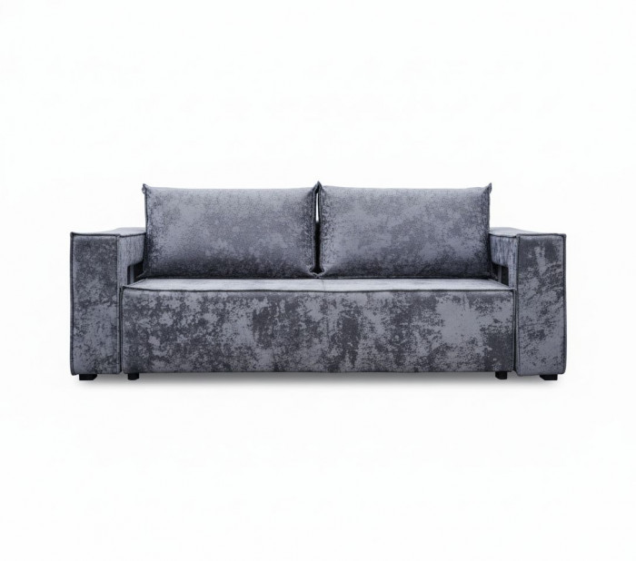 Диван-кровать Лофт Люкс Плюш с подсветкой, еврокнижка, 140х195, серый