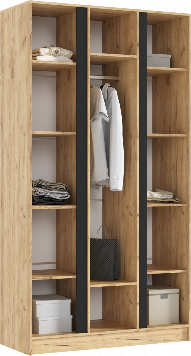 Келвин Шкаф 3-х створчатый (1200) (Белый Глянец, Дуб Крафт)