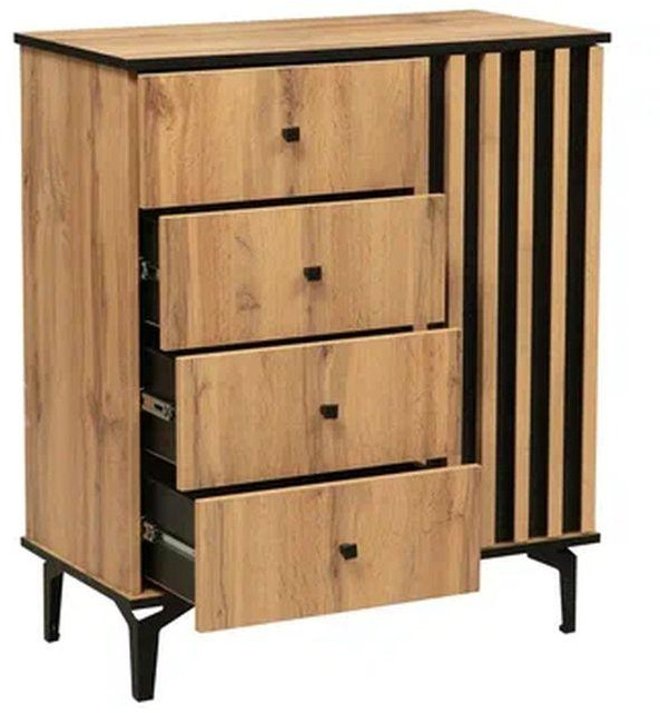 Комод Либерти 51.05 (опора h150) Дуб вотан/Черный