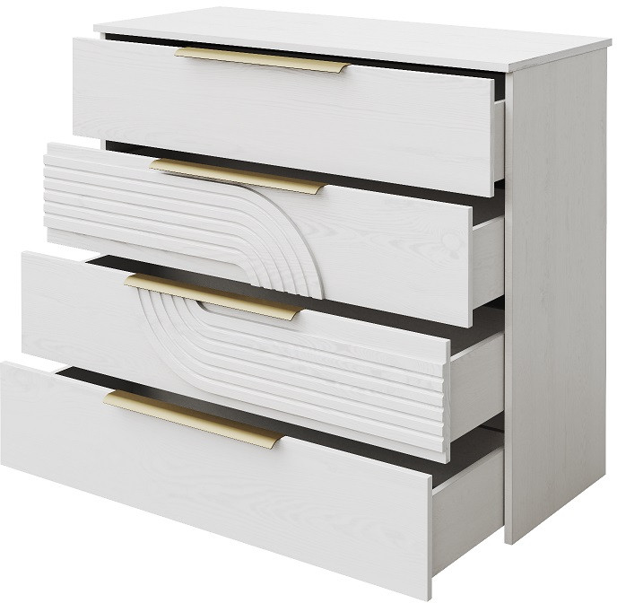 Модульная спальня "Монтиз" - Белый текстурный/Корунд джелато