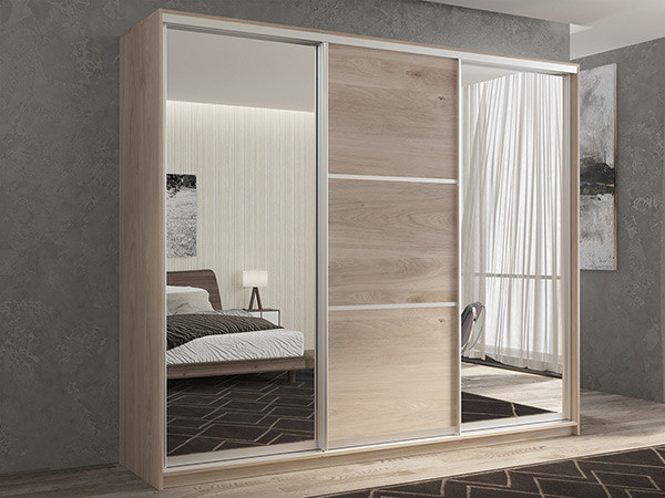 Шкаф-купе Кааппи 3 Кастелло Серый 210х60х230 см