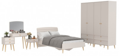 Афина Спальня 36-1200, цвет кашемир серый, сп.м. 1200х2000 мм., б/м, основание есть - фанера