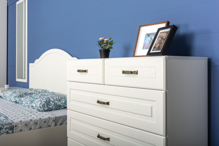 Ливерпуль Комод 10.103, цвет ясень ваниль/белый, ШхГхВ 100,1х41,3х95,3 см.