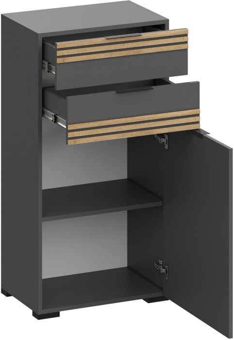 Многофункциональная тумба Нао ТБ-4012, Графит/Графит, Дуб Вотан